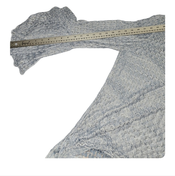 70s style Beaded Celestial Blue Crotchet Top Boho Bohemian - Picture 8 of 11